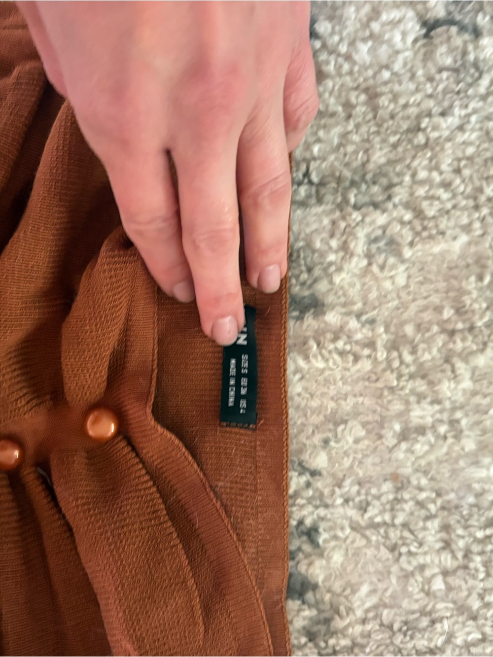 Zara Rust Brown Button-Front Tube Top - Picture 2 of 2